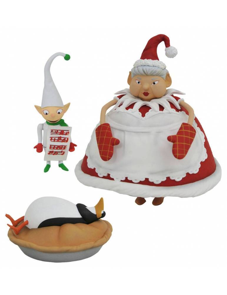Set de 2 Figuras Pesadilla antes de Navidad Serie 10: Mrs. Claus with Choir Elf