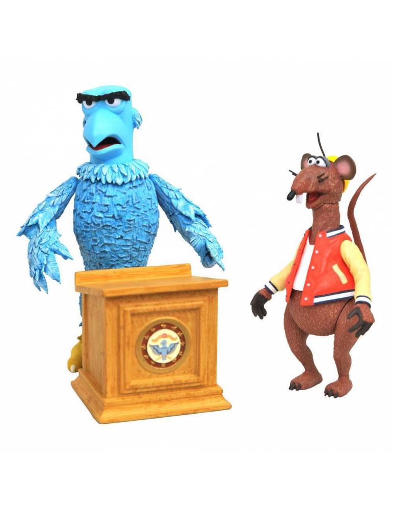 Set de 2 figuras The Muppets Select: Sam the Eagle & Rizzo the Rat 13 cm