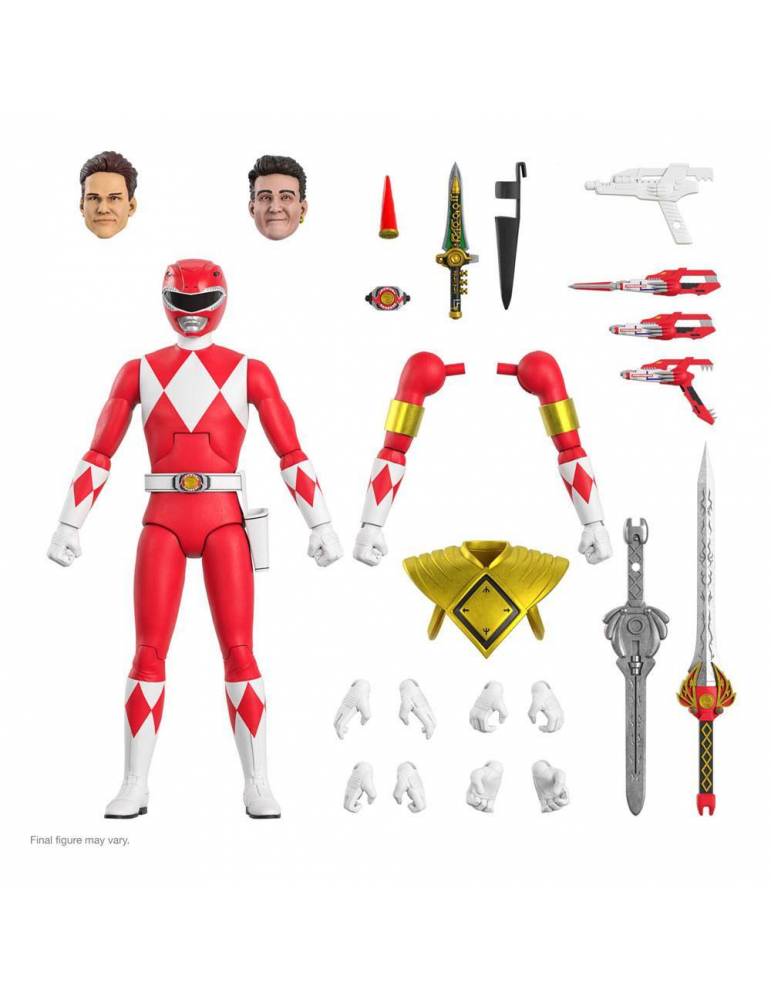 Figura Mighty Morphin Power Rangers Galácticos Ultimates Red Ranger 18 cm