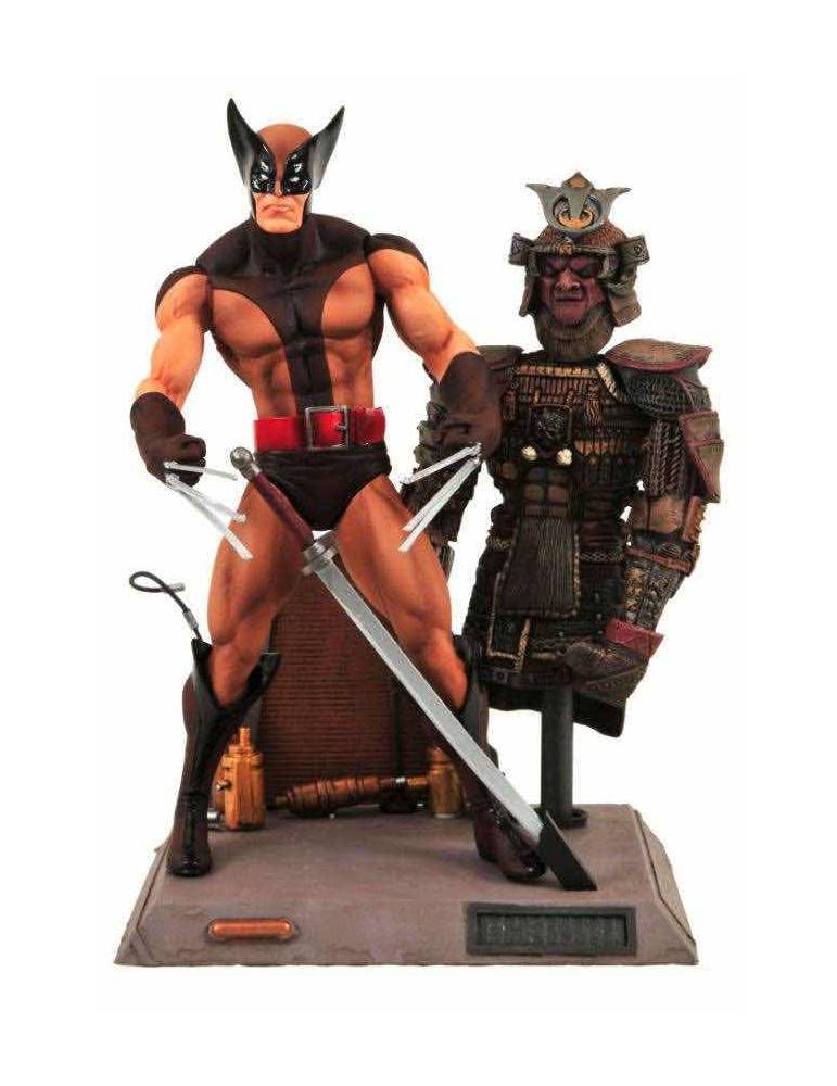 Figura Base Samurai Marvel Select: Lobezno Traje Marrón 18 cm