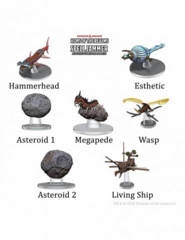 D&D Icons of the Realms Spelljammer Adventures in Space Miniaturas prepintadas Ship Scale - Asteroid Encounters