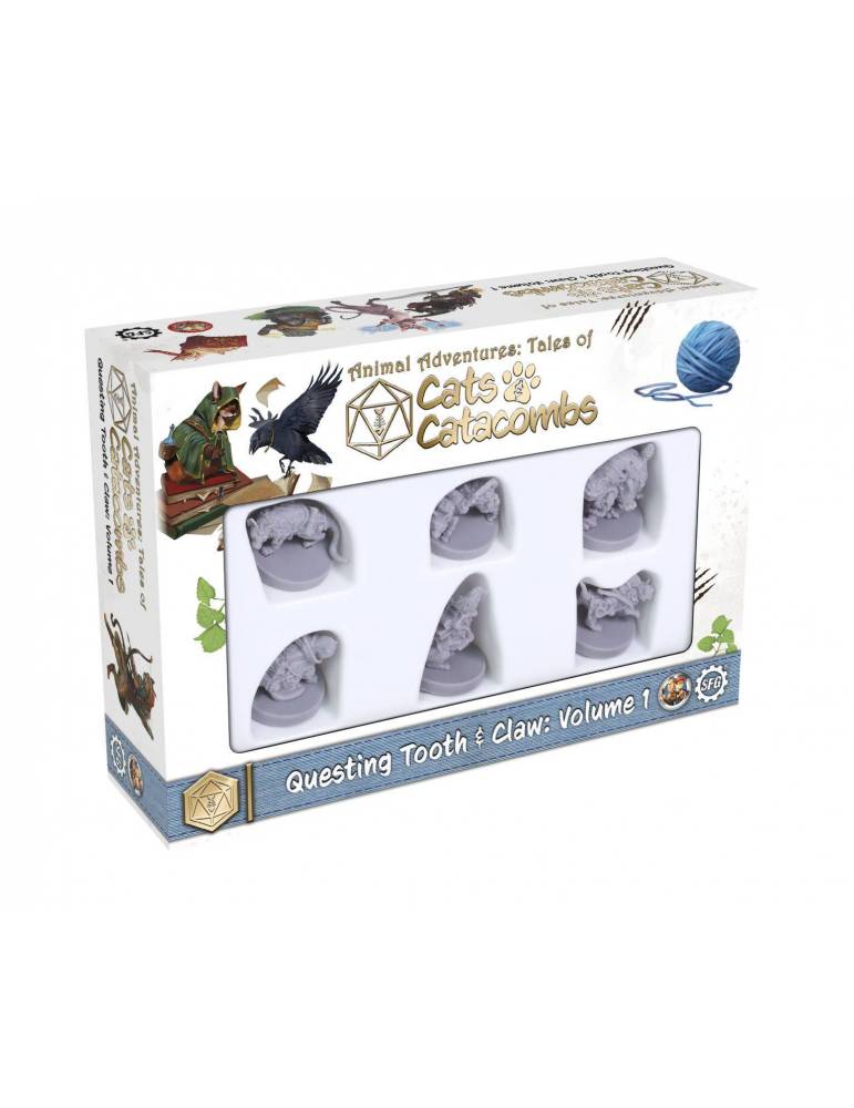 Animal Adventures Cats & Catacombs: Questing Tooth & Claw Pack de 6 Miniaturas Volume 1