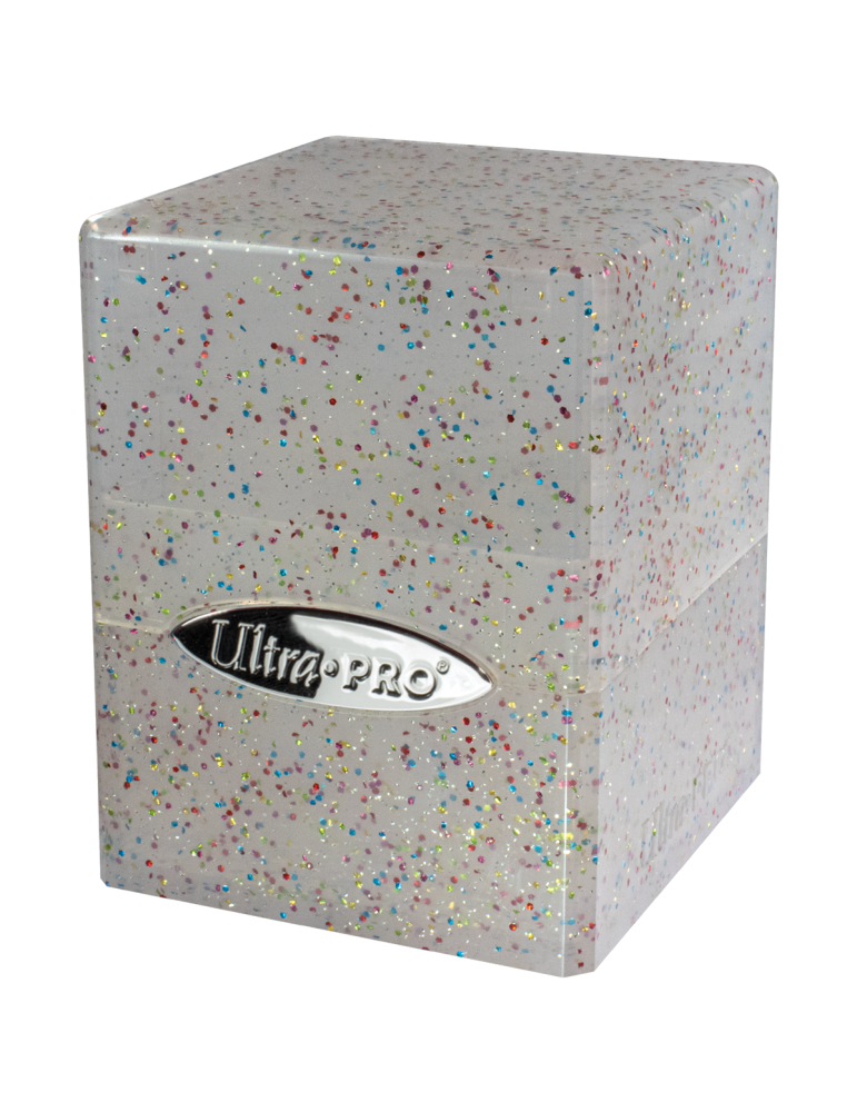 Glitter Satin Cube Clear