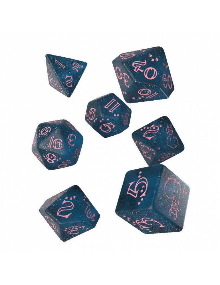 Sparkling Llama Pack de Dados Glittering dark blue & pink (7)