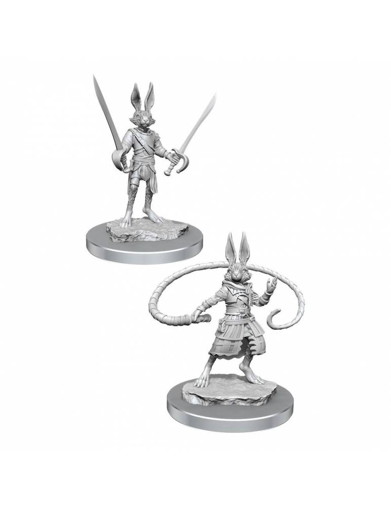 D&D Nolzur's Marvelous Miniatures Pack de 2 Miniaturas sin pintar Harengon Rogues Caja (4)