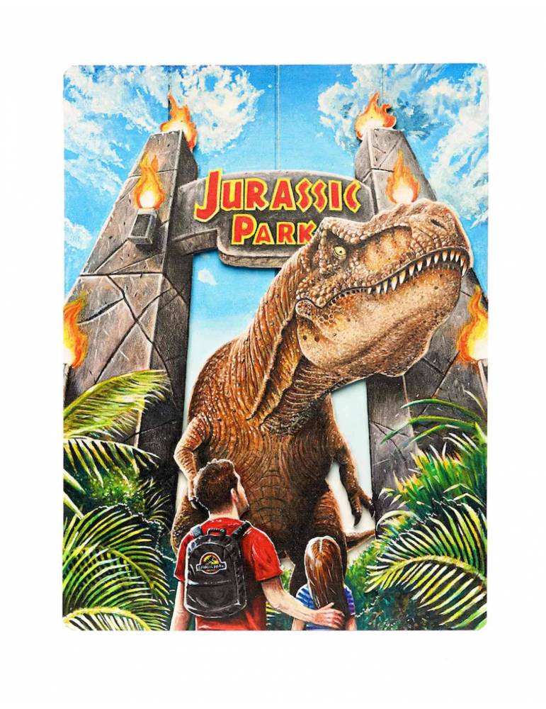 Jurassic Park Rex Attack 35 X 45 Cm Woodart 3d Print