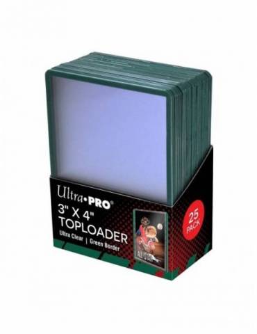 Toploader Green Border  (25 Unidades) Ultra Pro
