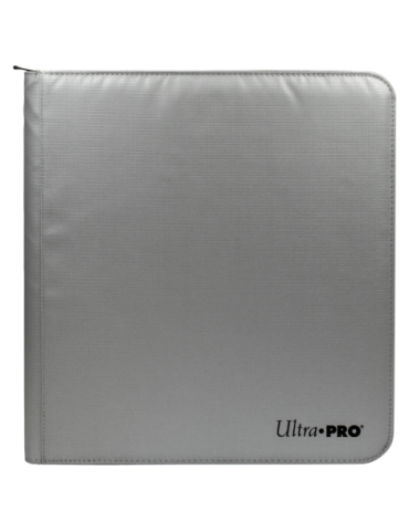 Ultra PRO 12-Pocket Zippered PRO-Binder: Silver Made With Fire Resistant Materials