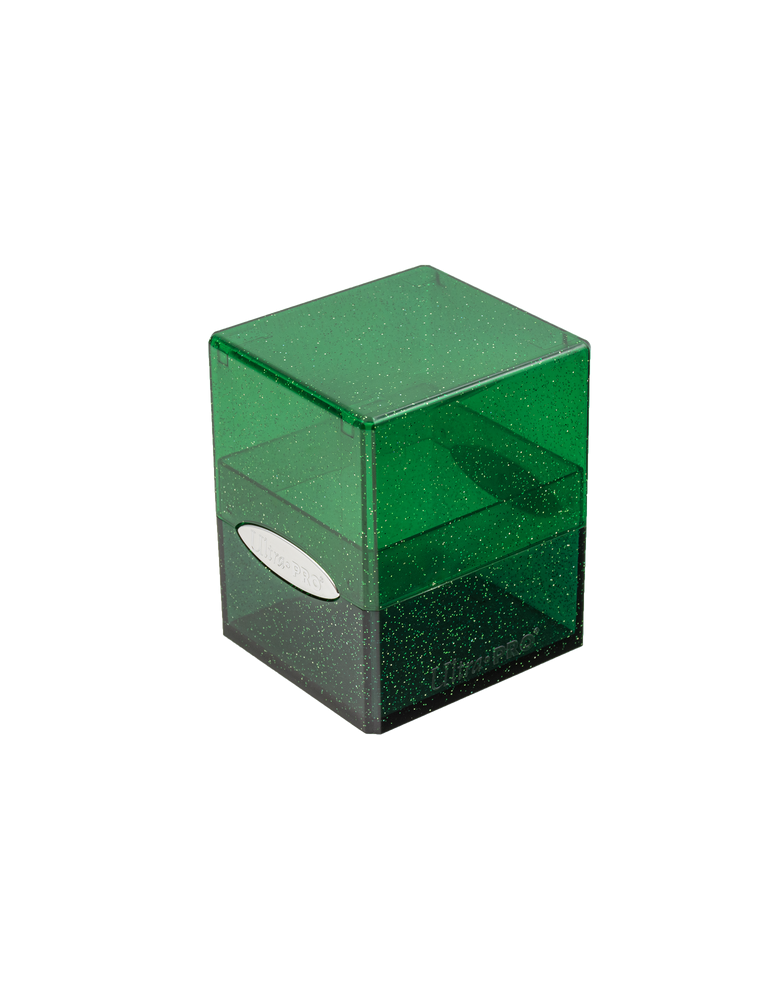 Glitter Satin Cube Green