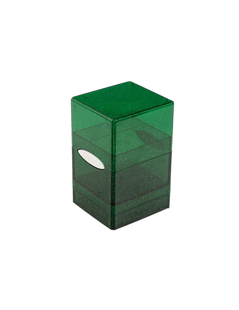 Glitter Satin Tower Deck Box Green