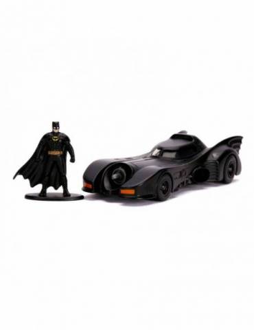 Figura Batman 1989 Vehículo 1/32 Hollywood Rides 1989 Batmobile con Figura