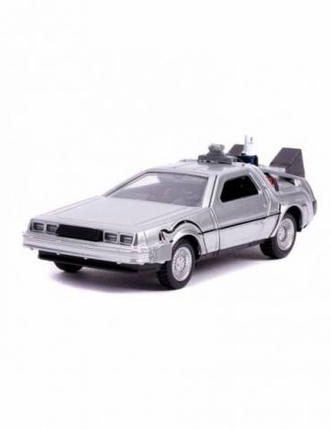 Réplica Regreso al Futuro II Vehículo Diecast Model Hollywood Rides 1/32 DeLorean Time Machine