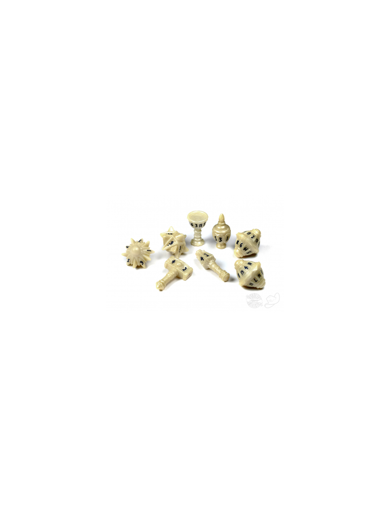 PolyHero Cleric 8 Dice Set Celestial Ivory