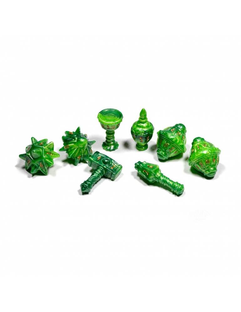 PolyHero Cleric 8 Dice Set Verdant Viridian