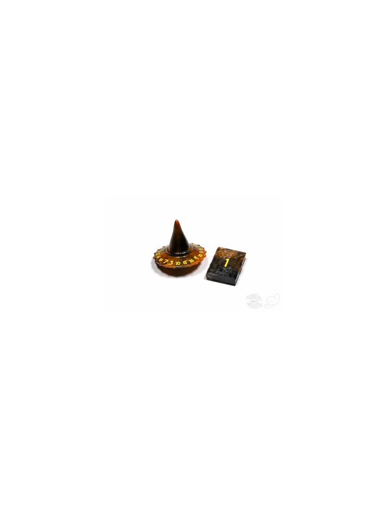 PolyHero Wizard D20 Wizards Hat and D2 Spellbook In Smoldering Ember