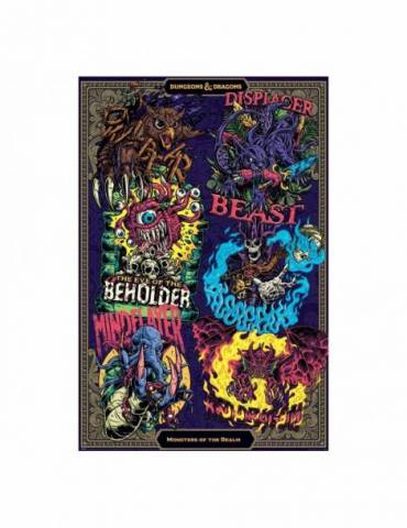 Dungeons & Dragons Set de 4 Pósteres Monsters of the Realm 61 x 91 cm (4)