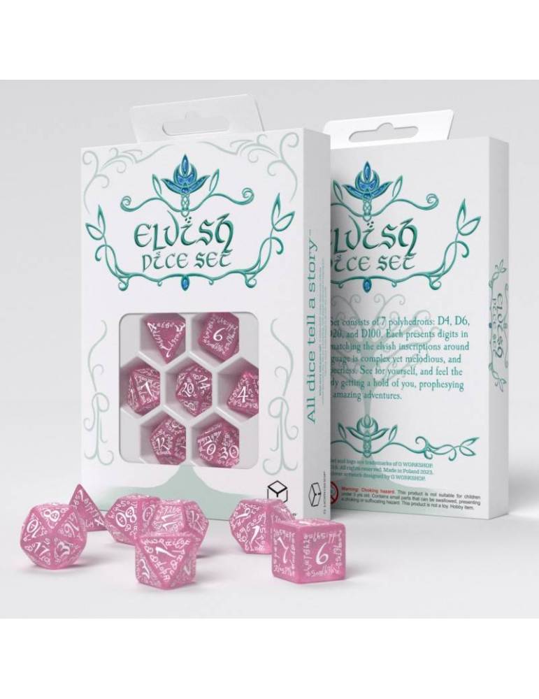 Set de dados Q-Workshop: Elvish Shimmering Pink & White