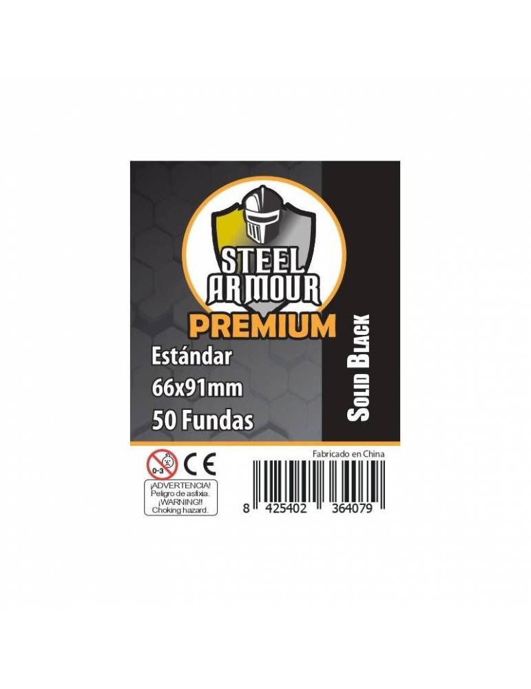 Fundas Steel Armour Opacas negras (66x91mm) (50 uds.)