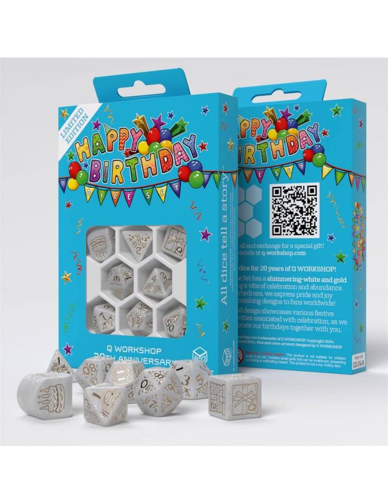 Q WORKSHOP 20 Years Happy Birthday Dice Set