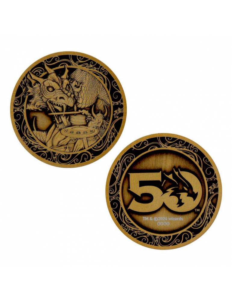 Dungeons & Dragons Moneda 50th Anniversary Antique Gold Edition 4 cm