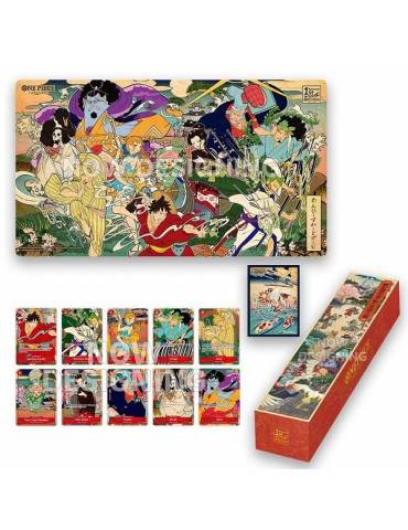 Pack Tapete y caja de mazo ONE PIECE CARD GAME 1st year Anniversary Set Inglés - One Piece Card Game