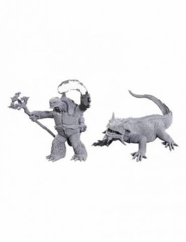 D&D Nolzur's Marvelous Miniatures sin pintar Tortle Druid & Wild Shape Giant Lizard