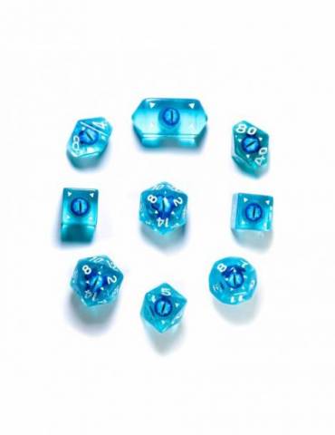 Set de dados Spidermind Games: Dragon Eye Dice Legendary Cut Round Edge - Blue