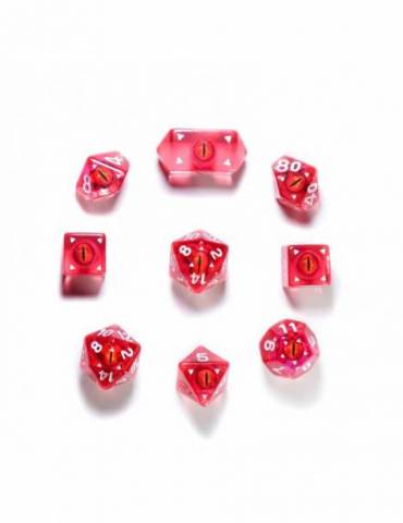 Set de dados Spidermind Games: Dragon Eye Dice Legendary Cut Round Edge - Red