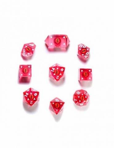 Set de dados Spidermind Games: Dragon Eye Dice Regal Cut Sharp Edge - Red