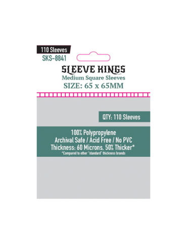 Medium Square Card Sleeves (65x65mm) 110 Pack - 60 Microns - Sks-8841