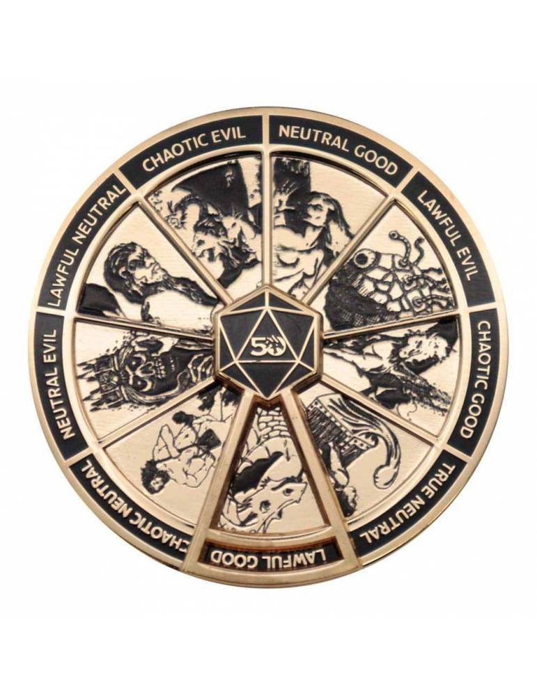 Chapa Dungeons & Dragons Alignment Spinner 24k Gold Plated Limited Edition