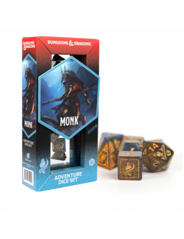 D&D Adventure Dice Monk Blue/Gold (12)