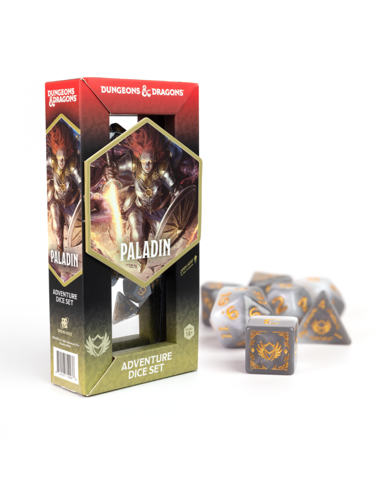 D&D Adventure Dice Paladin White/Grey (14)