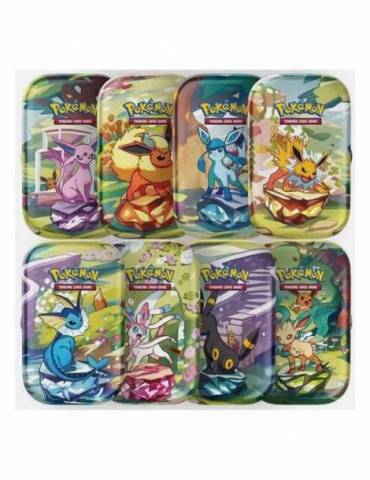 Pokémon TCG Scarlet & Violet 8.5 Prismatic Evolutions Mini Tin Display (8) *INGLÉS*