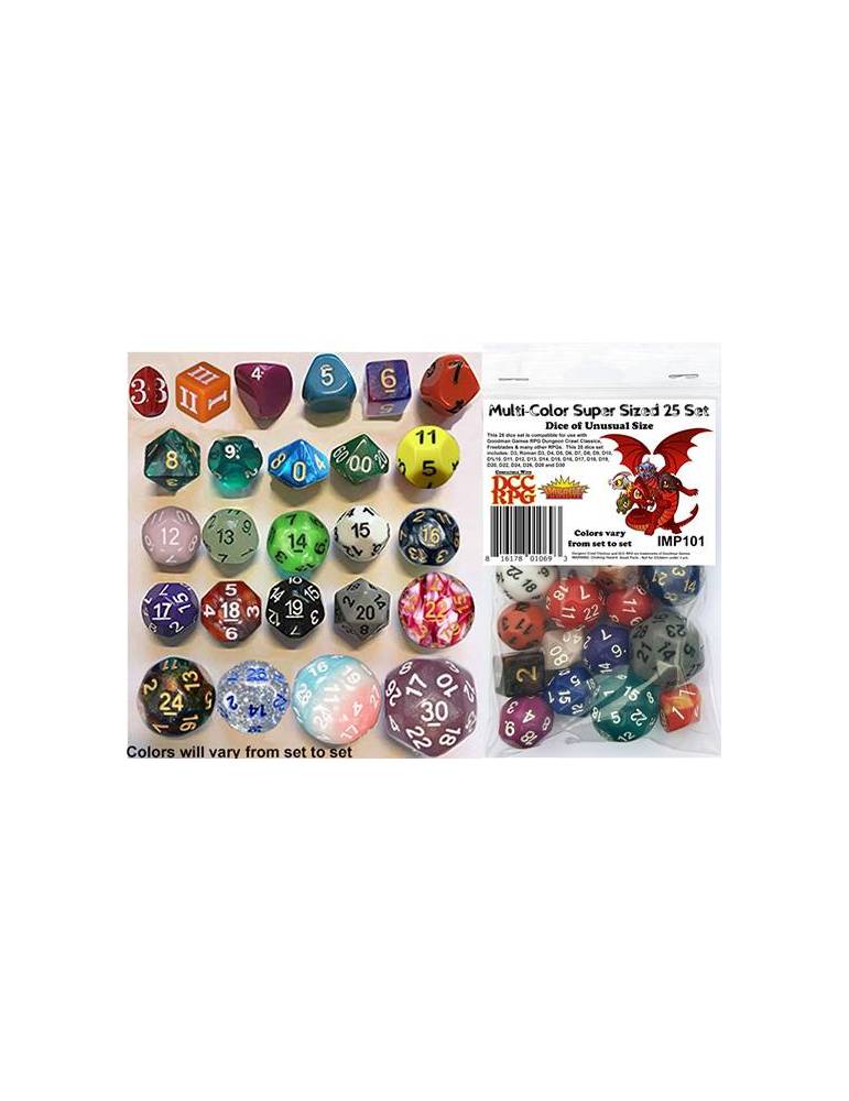 DCC Multi-Color Dice of Unusual Size Super Sized Set (25)