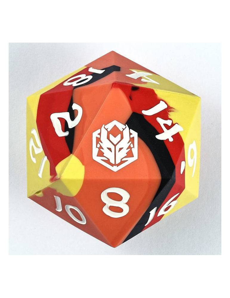 Dado de 20 caras 55MM Chonk Rubber Silicon D20-The Fire Ball