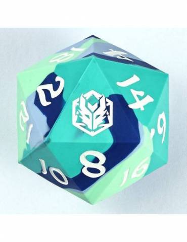 Dado de 20 caras 55MM Chonk Rubber Silicon D20-The Ice Ball