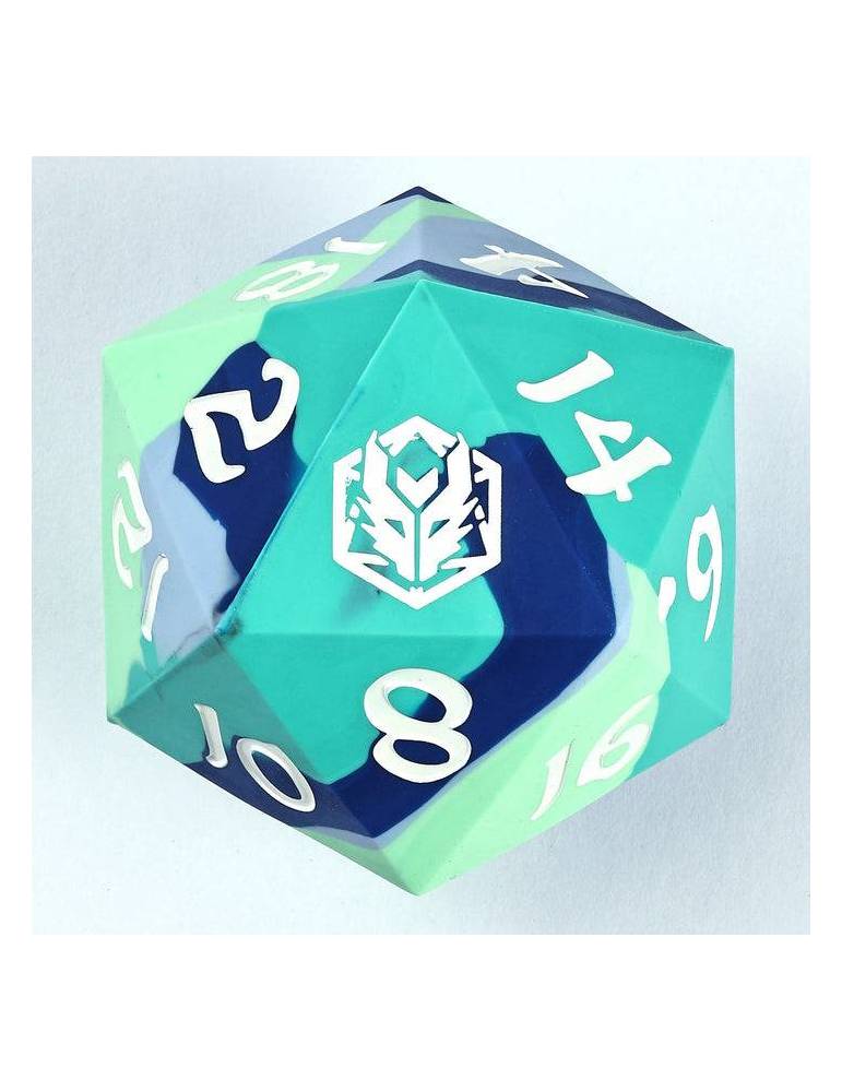 Dado de 20 caras 55MM Chonk Rubber Silicon D20-The Ice Ball