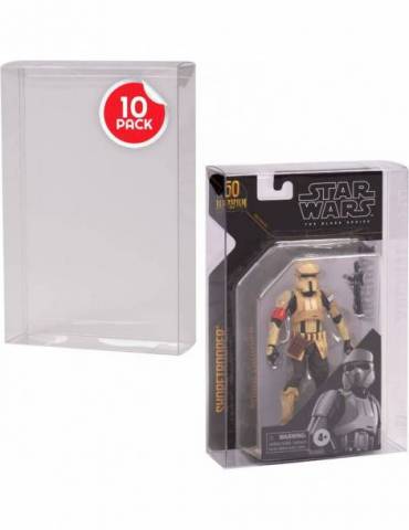 10 X Protector Pet 0.40 Mm Figuras En Blister Hasbro Star Wars The Black Series