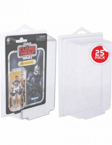 25 X Protector Pet 0.35 Mm Figuras En Blister 55 Mm Fondo Hasbro Star Wars