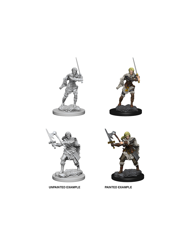 D&D Nolzur's Marvelous Miniatures: Female Human Barbarian (2 miniaturas)