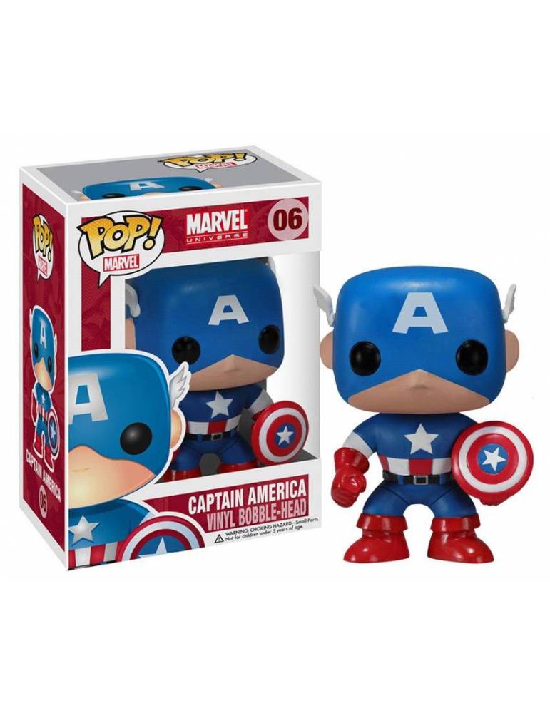 Figura POP Marvel Comics Cabezón Captain America 10 cm