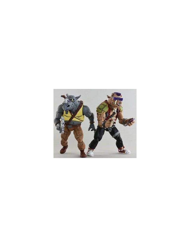 Pack de 2 Figuras Tortugas Ninja: Rocksteady & Bebop 18 cm