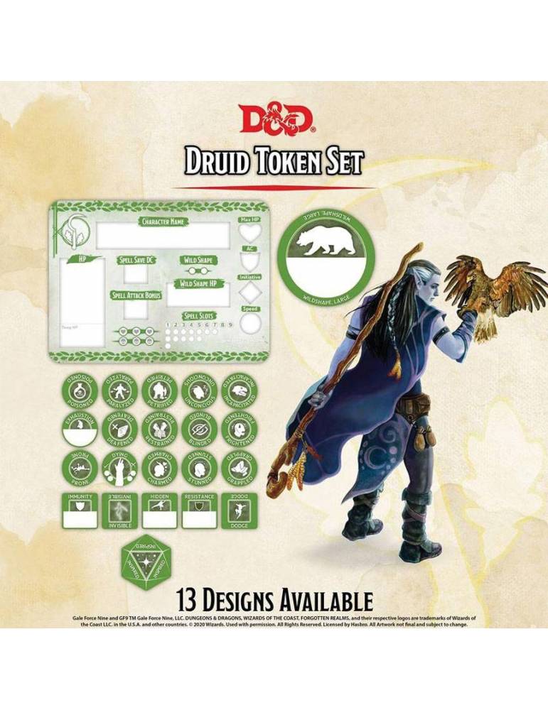 Set de Tokens Dungeons & Dragons: Druid (Player Board & 22 tokens)
