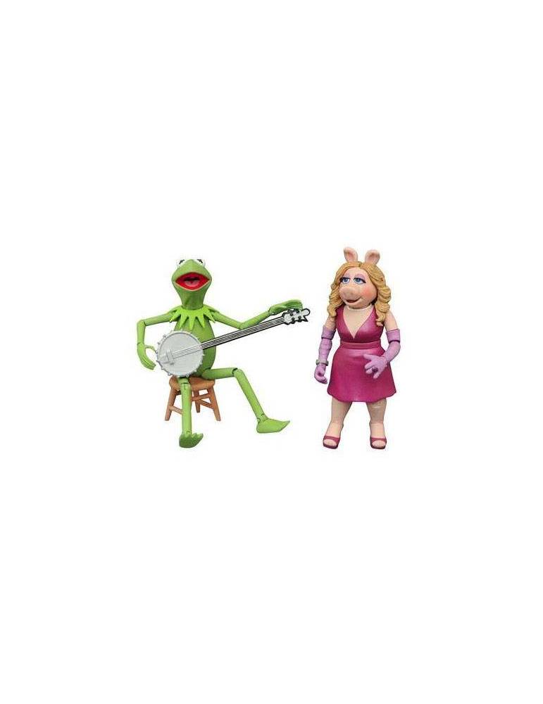 Pack de 2 Figuras The Muppets Select: Kermit & Miss Piggy 13 cm